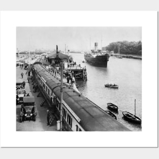 Boat Train at Weymouth Docks, August 1929. Posters and Art